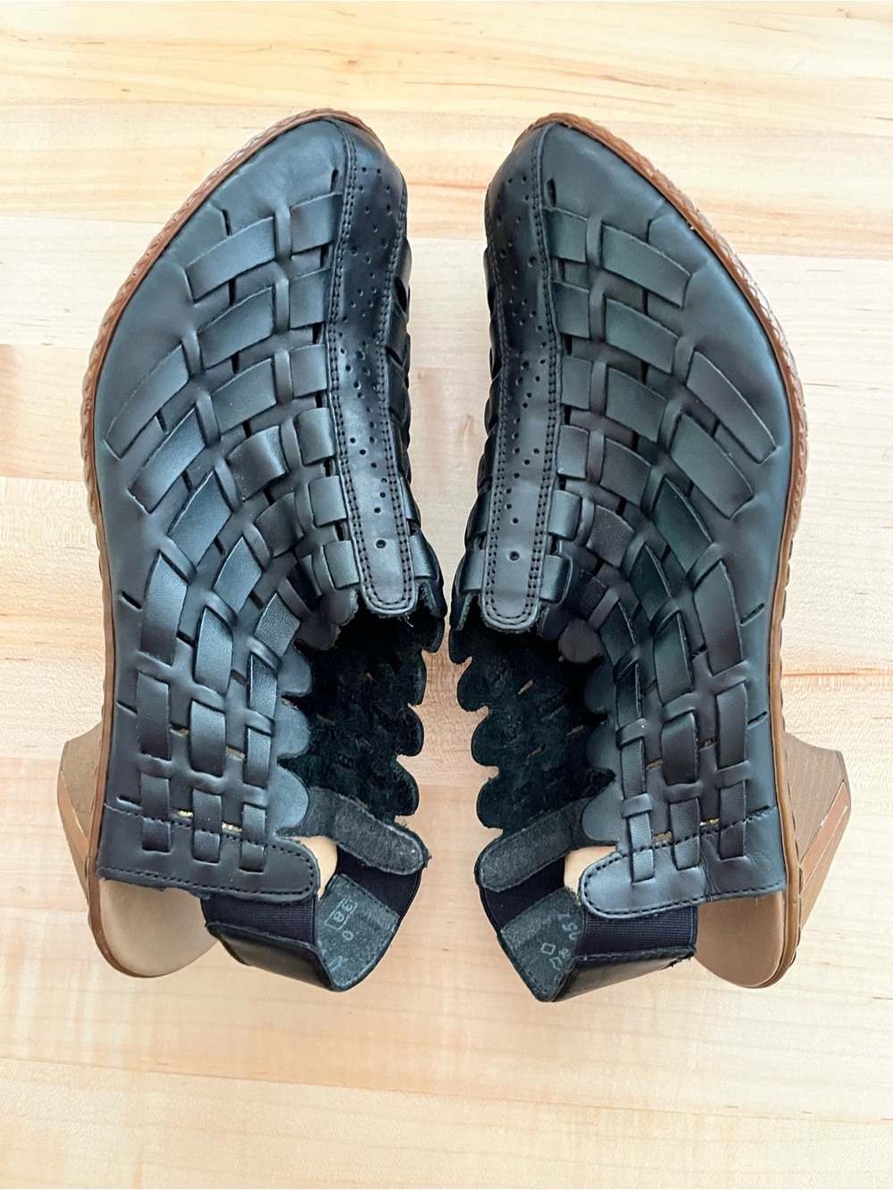 Rieker 46778 Sina 78 Black Leather Sling-backs, Sz 38/US 7.5